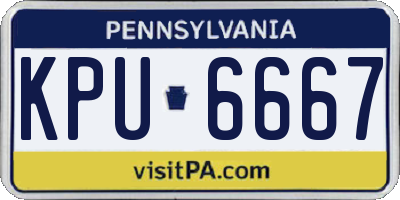 PA license plate KPU6667