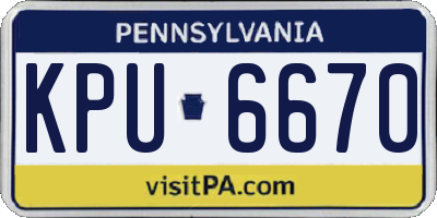 PA license plate KPU6670