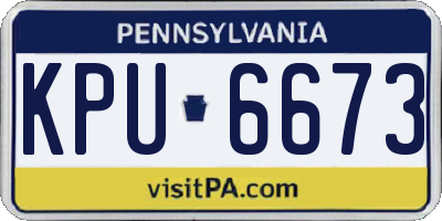 PA license plate KPU6673
