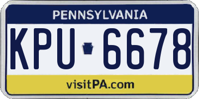 PA license plate KPU6678