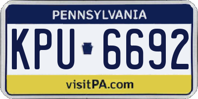 PA license plate KPU6692