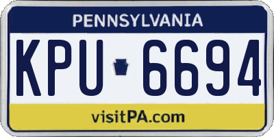 PA license plate KPU6694