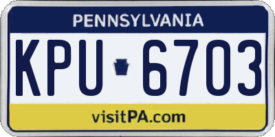 PA license plate KPU6703
