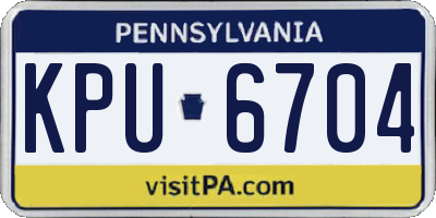 PA license plate KPU6704