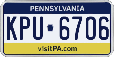 PA license plate KPU6706