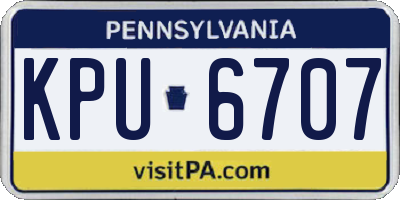 PA license plate KPU6707