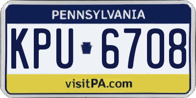 PA license plate KPU6708