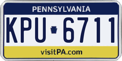 PA license plate KPU6711