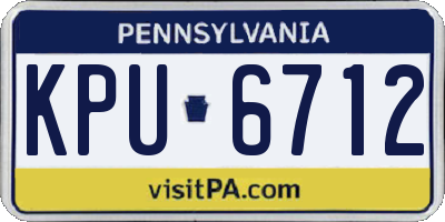 PA license plate KPU6712