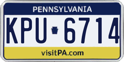 PA license plate KPU6714