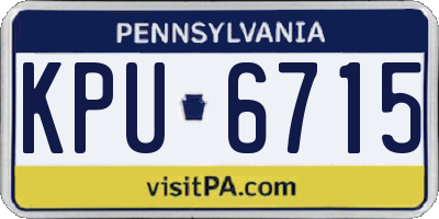 PA license plate KPU6715
