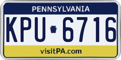 PA license plate KPU6716