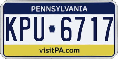 PA license plate KPU6717