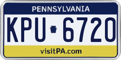 PA license plate KPU6720