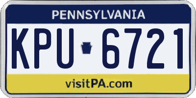 PA license plate KPU6721