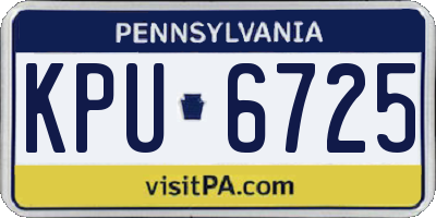 PA license plate KPU6725