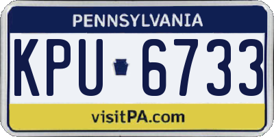 PA license plate KPU6733