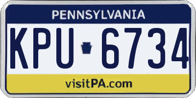 PA license plate KPU6734