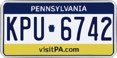 PA license plate KPU6742