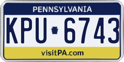 PA license plate KPU6743