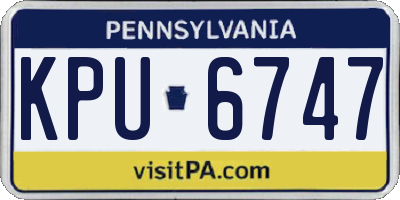 PA license plate KPU6747