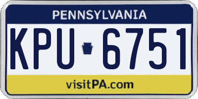 PA license plate KPU6751
