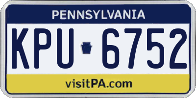 PA license plate KPU6752