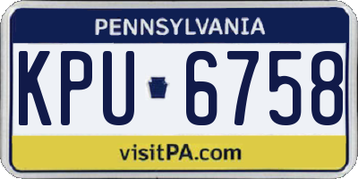 PA license plate KPU6758