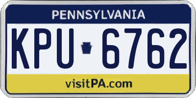 PA license plate KPU6762