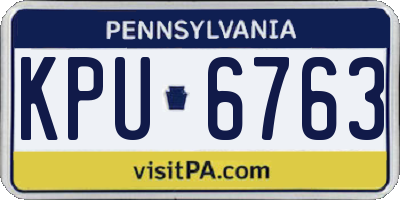 PA license plate KPU6763