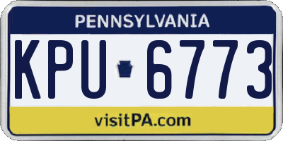 PA license plate KPU6773