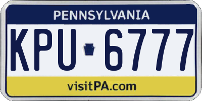 PA license plate KPU6777