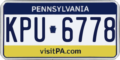 PA license plate KPU6778