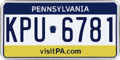 PA license plate KPU6781