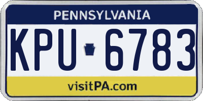 PA license plate KPU6783