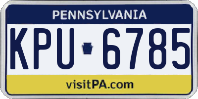 PA license plate KPU6785