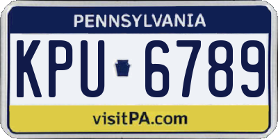 PA license plate KPU6789