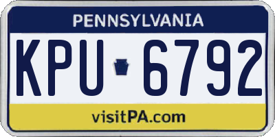 PA license plate KPU6792