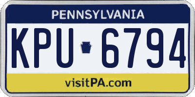 PA license plate KPU6794
