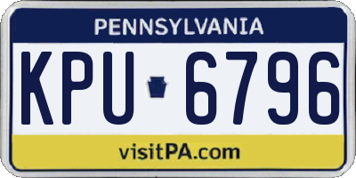 PA license plate KPU6796