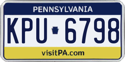 PA license plate KPU6798