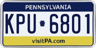 PA license plate KPU6801