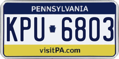 PA license plate KPU6803