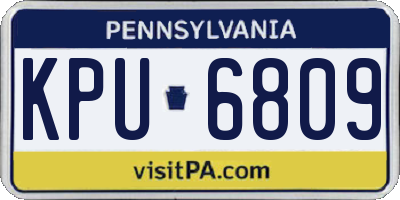 PA license plate KPU6809