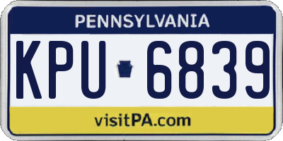 PA license plate KPU6839