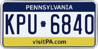 PA license plate KPU6840