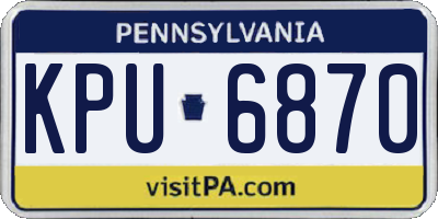 PA license plate KPU6870