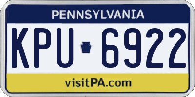 PA license plate KPU6922