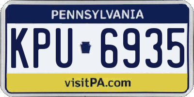 PA license plate KPU6935