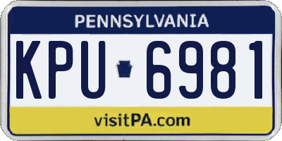 PA license plate KPU6981
